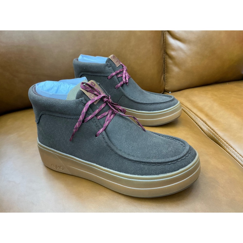 Ryka Vibrant Washable Booties Women 7.5 Brown New Platform Chukka Lace-Up Boots